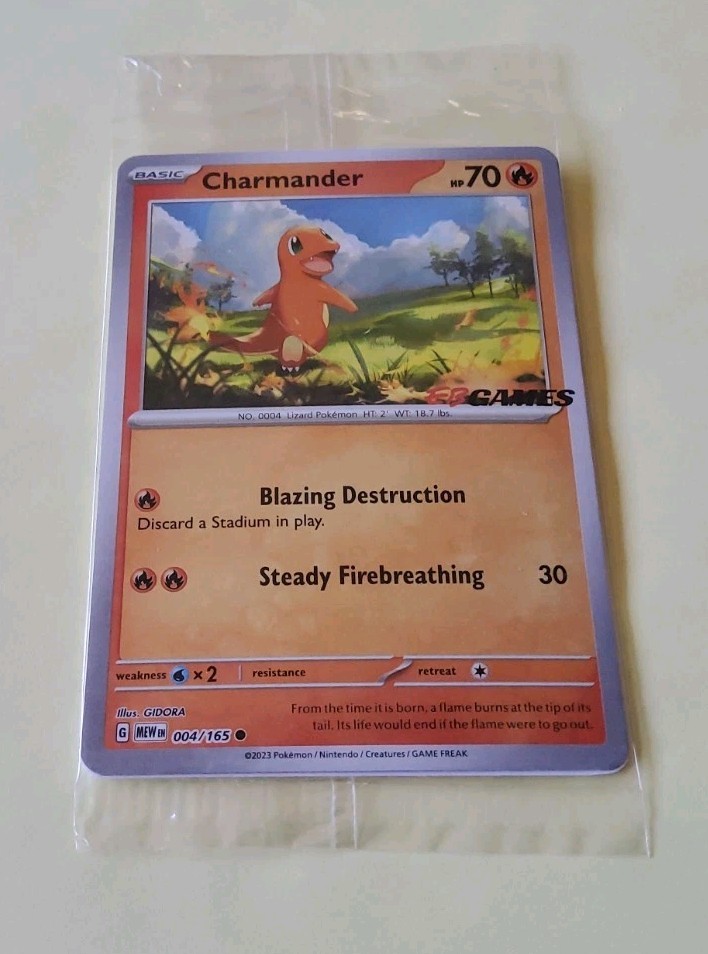 Pokémon Charmander 004/165 SV 151 Reverse Holo English 70 HP EB Games Promo NM
