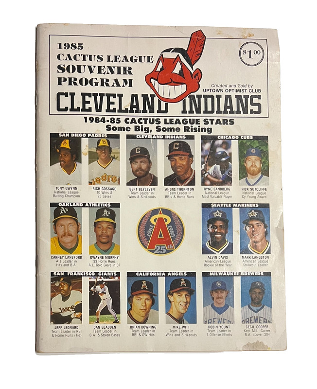 1985 Cactus League Cleveland Indians Spring Training Program Lots of Stars