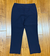 Chicos Perfect Stretch Dark Blue Pull On Slim Leg Pants Chico's Size 1 US 8