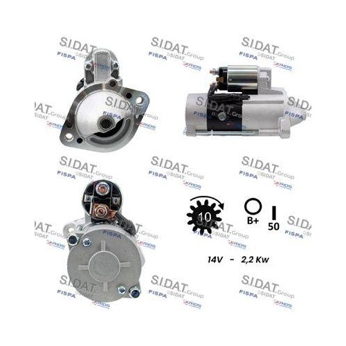 Démarreur Sidat S12MH0085 compatible avec bloc moteur Kia et Hyundai essence