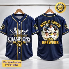 New Arrivals -2026 Brewers NL Champions Jersey For Fan - All Size