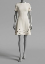 Ulla Johnson Women's Ivory Fania Short-Sleeve Eyelet Mini Dress Size M