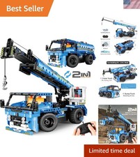 Remote Control STEM Building Toys: 401-Piece Crane Truck Set for Kids Aged 6-14