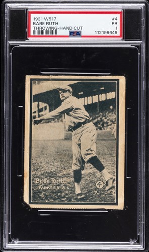 1931 W517 THROWING-HAND CUT #4 BABE RUTH PSA 1