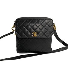Chanel Matelassé Caviar Leather Mini Shoulder Bag Women Black One Size