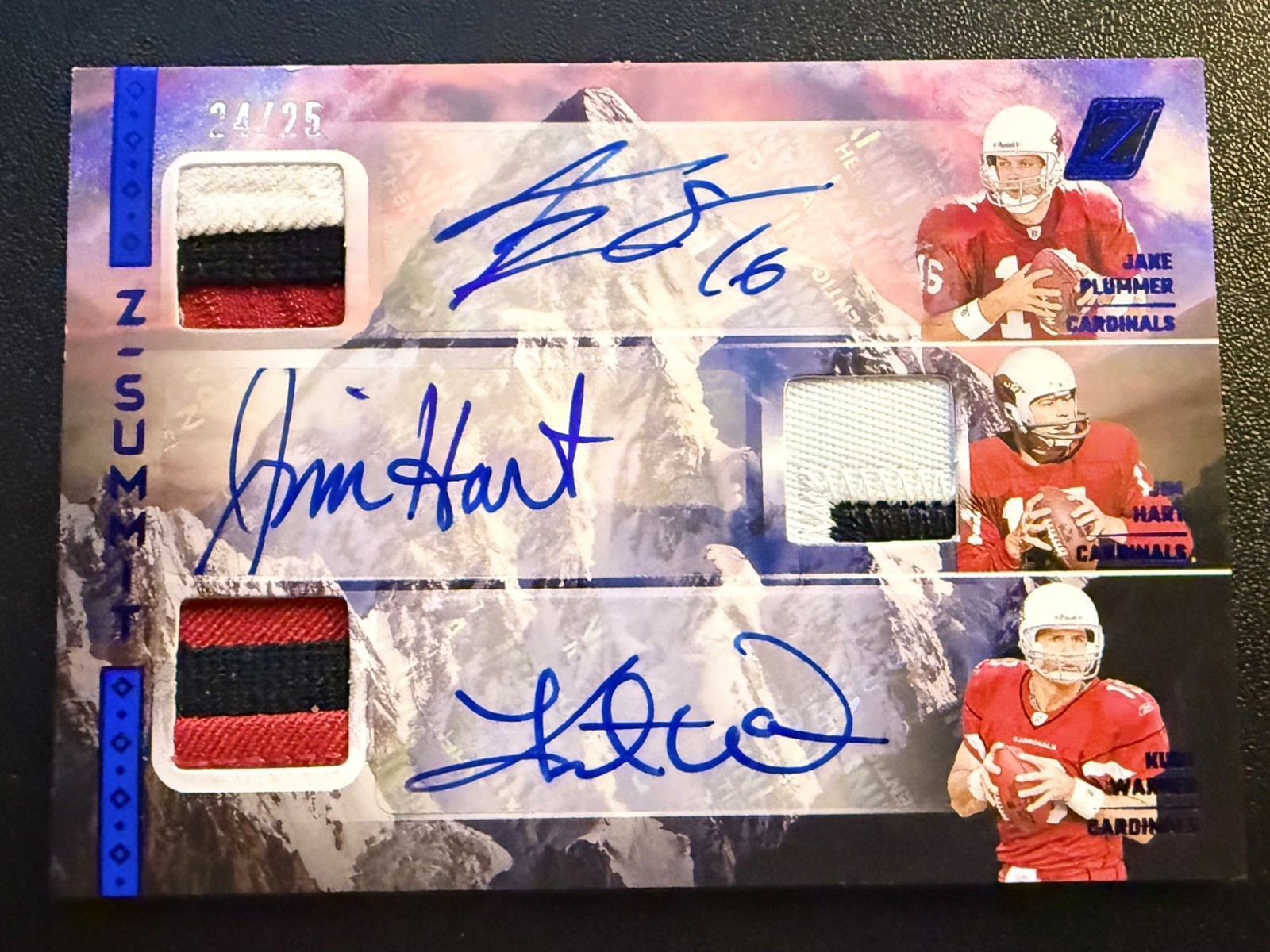 2024 Panini Zenith Z-Summit Jake Plummer Jim Hart Kurt Warner Patch Auto 24/25!