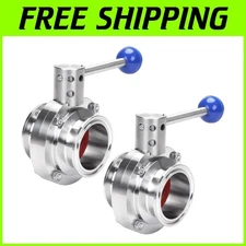 2 Pack 2" Tri Clamp Butterfly Valve Stainless Steel