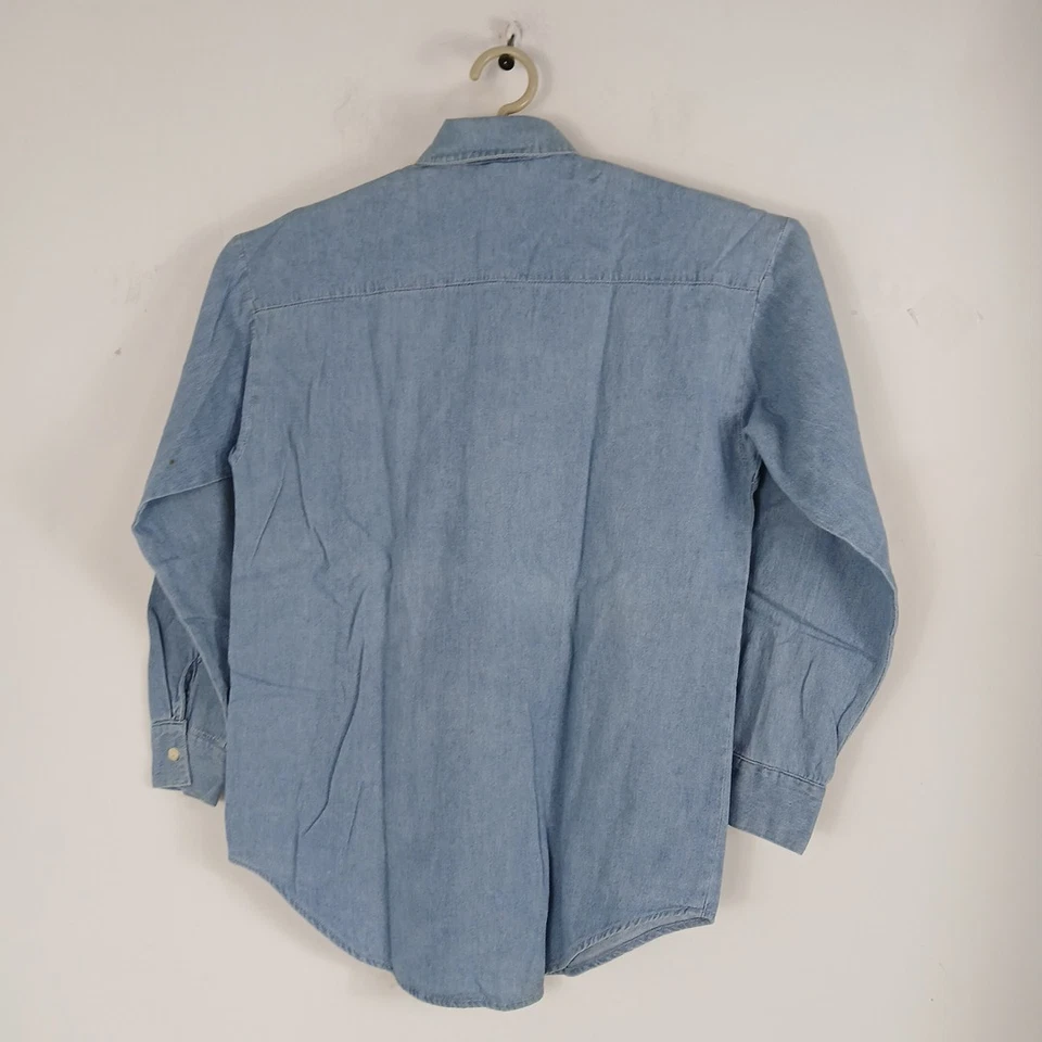 De Colección Años 90 Guess Kids Por Georges Marciano LS Denim Chambray Talla M Hecho en EE. UU. Nuevo Foto 2 de 4