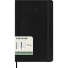Moleskine,  Moleskine Large Horizontal Black Soft Cover 12 Month Weekly 2026 Pla