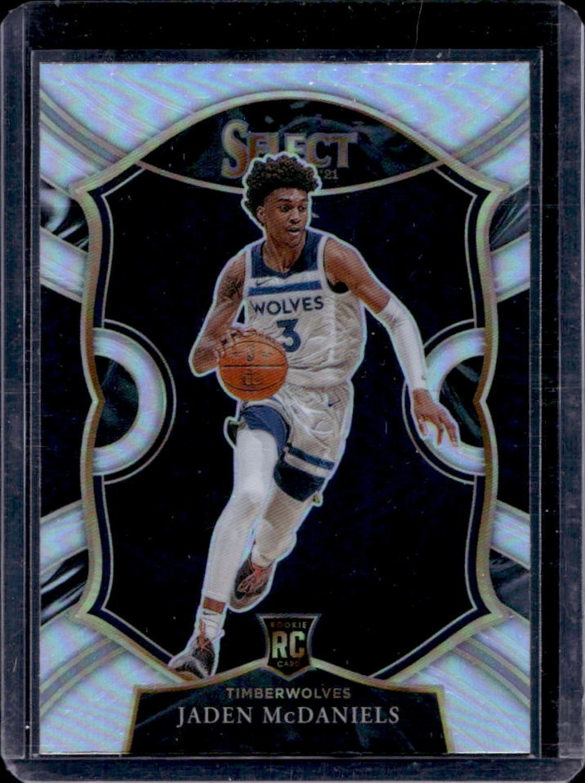 2020-21 Select Jaden McDaniels RC Silver Prizms Concourse #88 Timberwolves