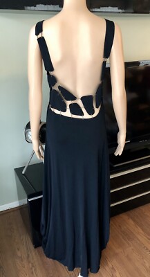 Jean Paul Gaultier Vintage Chain Embellished Open Back Black Evening Dress  Gown | eBay