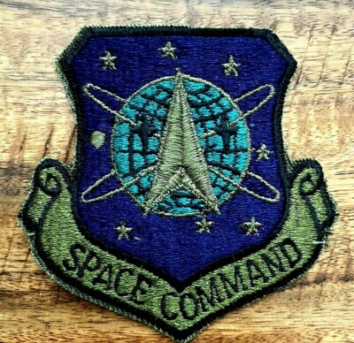 One--USAF US Air Force Space Command Insignia Badge Subdued Patch Cut Edge-SALE
