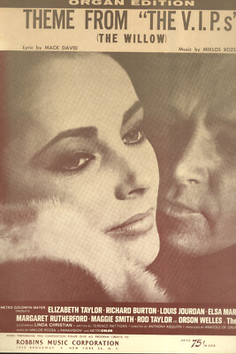 THE V.I.P.s Movie Sheet Music ''Theme From'' Elizabeth Taylor MIKLOS ROZSA