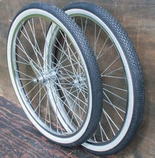 26" x 2.125" Chrome Cruiser Bike WHEELS Tires Vintage Schwinn Phantom S2 Bicycle