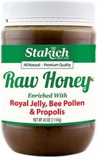Case of 12 jars of 40oz ROYAL JELLY BEE POLLEN PROPOLIS RAW HONEY 100 Pure