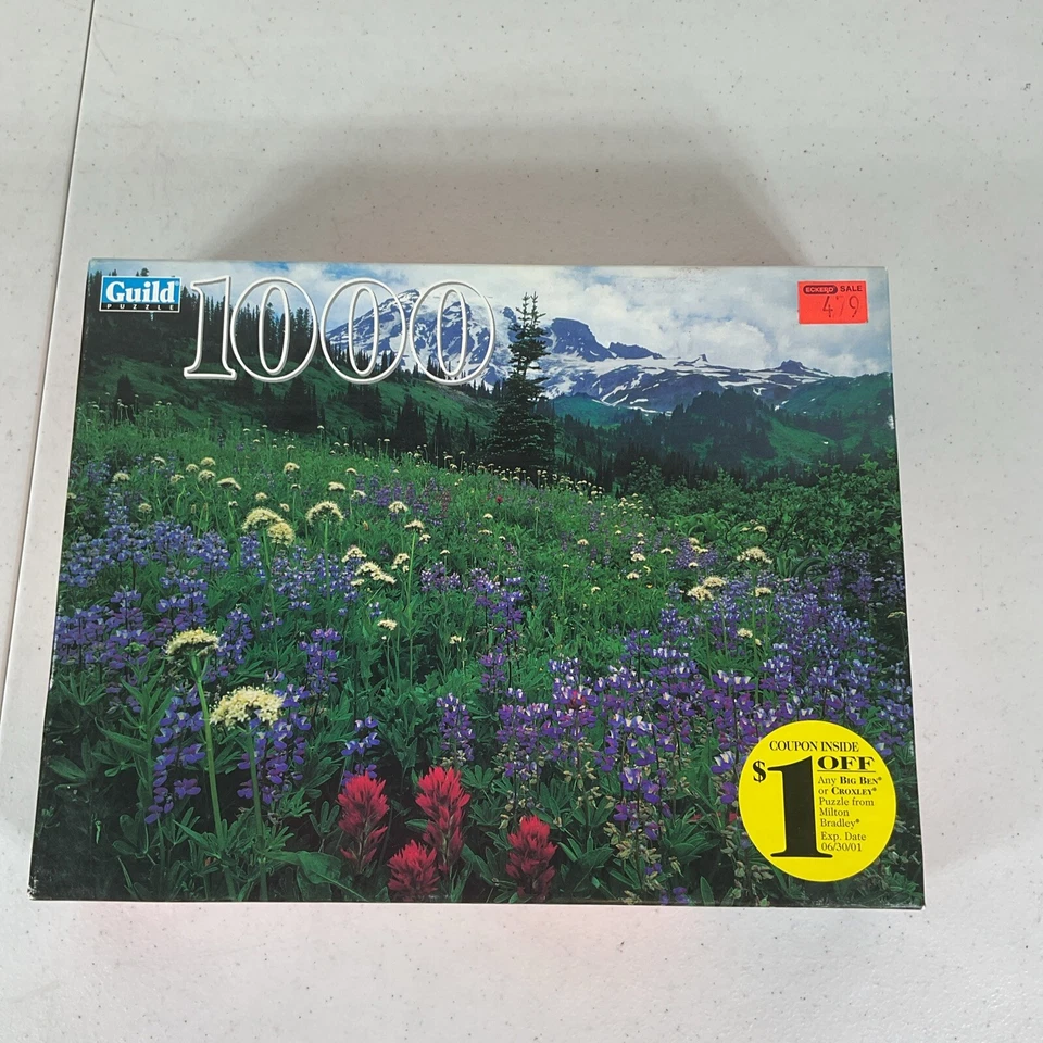 Rompecabezas de 1000 piezas Guild 1999 vintage Paradise Park Mount Rainer, WA nuevo sellado Foto 4 de 4
