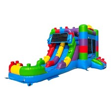Hapcap Inflatable PVC Bounce House Combo with Water Slide,With Blower