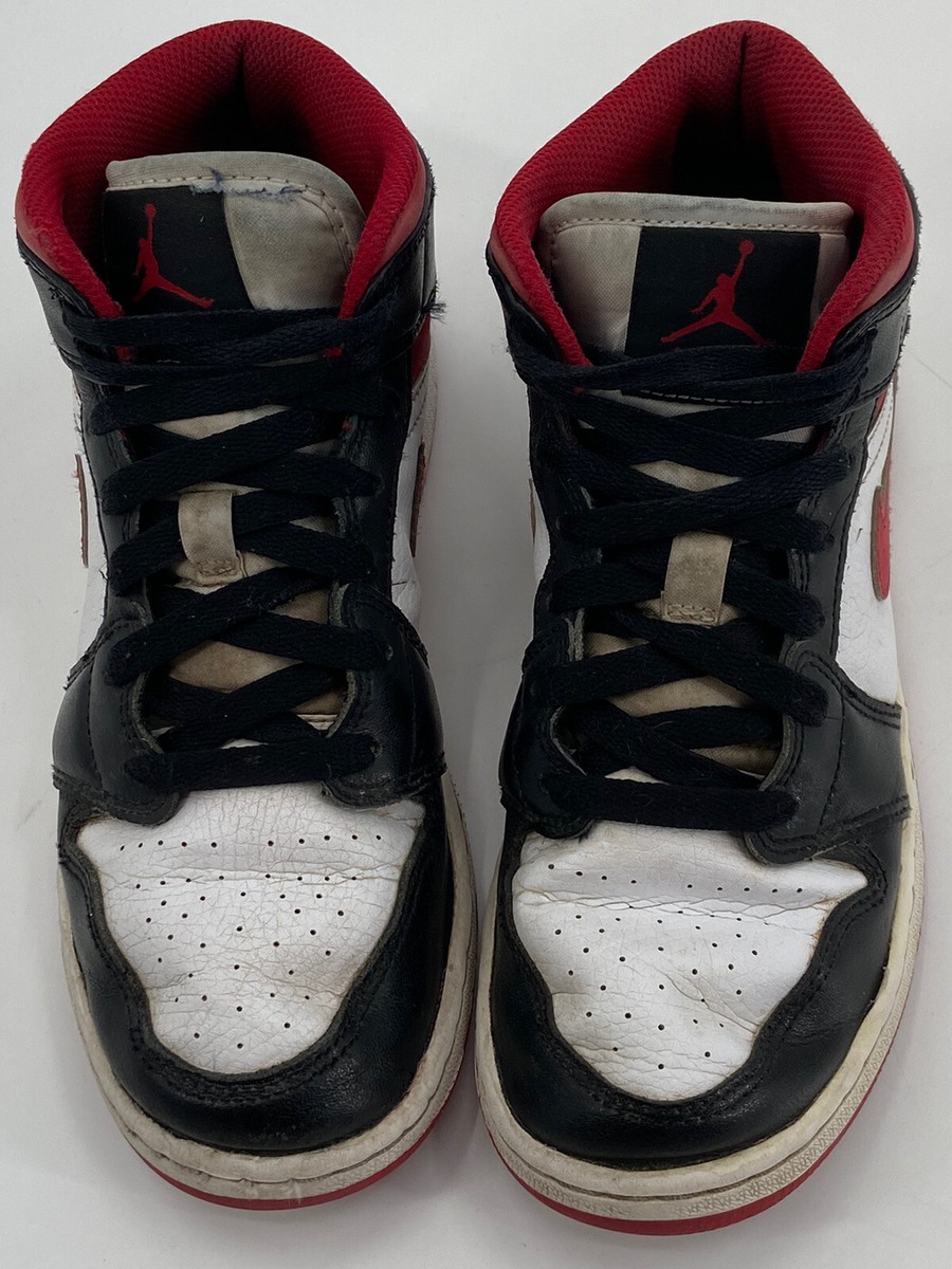 Nike Air Jordan 1 Mid GS DJ4695-122 White Gym Red Youth Size  display picture 1