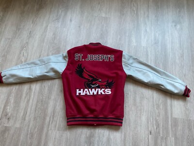 Saint Joseph's Hawks Varsity Letterman Bomber Jacket Small NWOT   Big 5 Philly