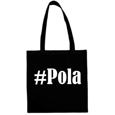 Tasche Beutel Baumwolltasche #Pola Hashtag Einkaufstasche Schulbeutel Turnbeutel