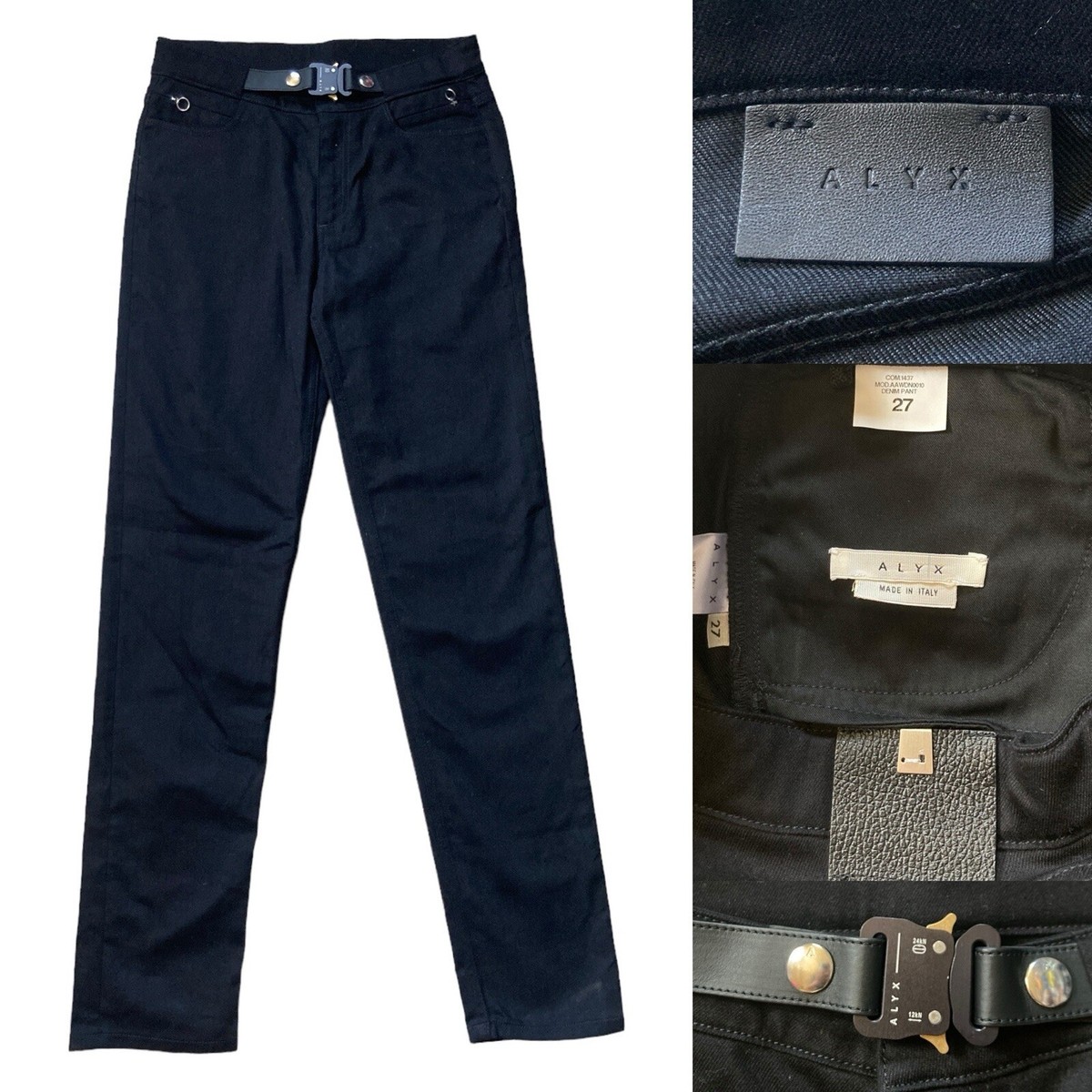1017 ALYX 9SM Metal Belt Buckle Jean Denim Pants Women's