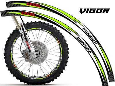 VIGOR DIRT BIKE RIM PROTECTORS CHOOSE YOUR SIZE DIRTBIKE DECALS STICKERS DECO