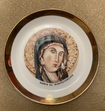 St Maria SS Montevergine Hanging 4.75” Mini Plate Gold Trimmed