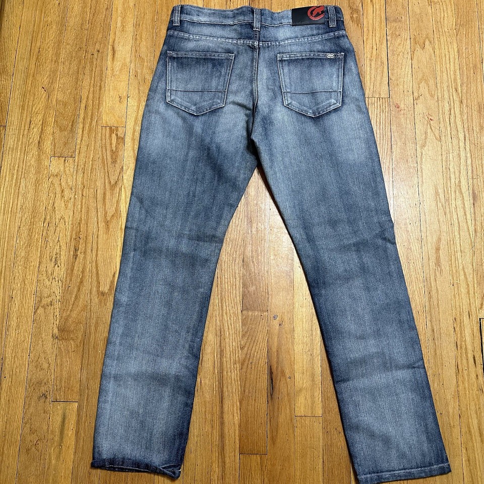 Ecko Unltd Jeans Mens 32 Athletic Light Wash Logo Casual Hip Hop Skater