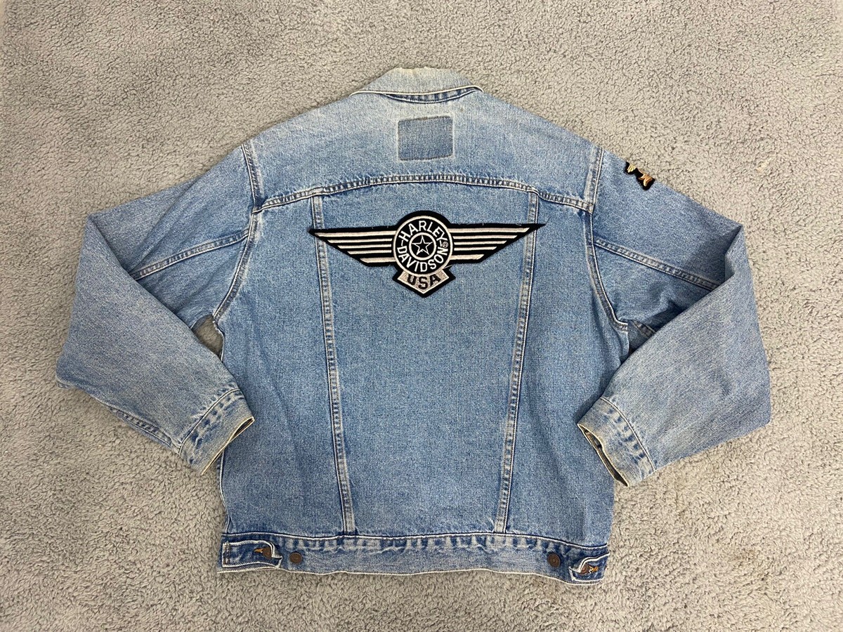 VINTAGE Levi's Biker Jacket Men's Denim Jean Trucker 90s Button