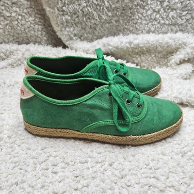 S. Oliver Green Canvas Espadrille Low Sneakers sz 41