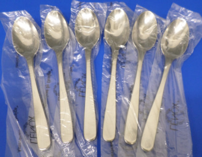 6 - Lenox HAVEN Plain Glossy 18/10 Stainless China Flatware 6 1/2'' TEASPOONS