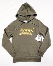 S- Reef Forest Green Yellow TRACTION Fleece Hoodie 40" Sweatshirt