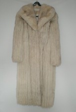 Saga Fox Real Silver Fox Fur Coat, Size M/l