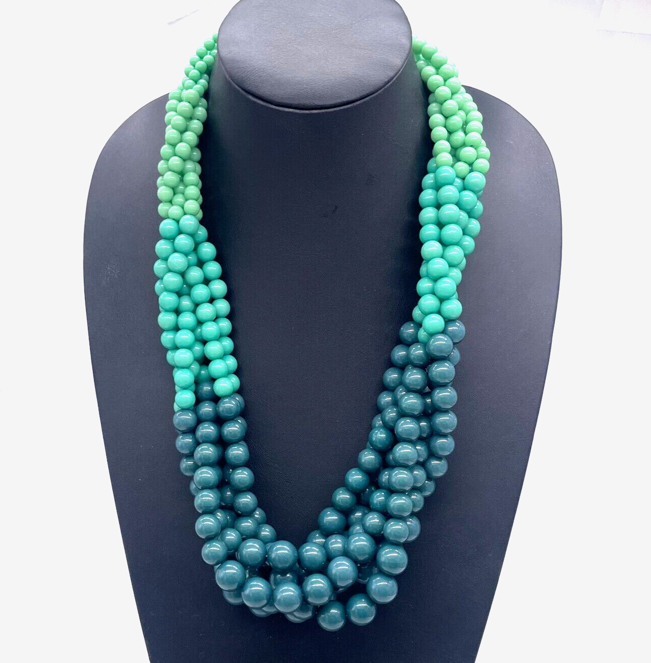 Multistrand Layered Beaded Statement Necklace Mul… - image 1