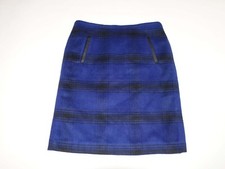 Talbots Women's Straight Pencil Skirt Size 6 Navy Blue Black Plaid Above Knee