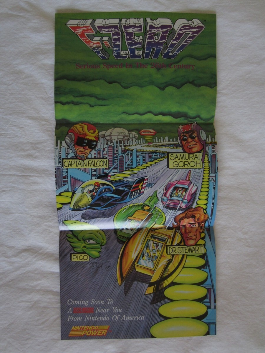 F-Zero (SNES) Super Nintendo Power Poster 1991 F Zero RARE | eBay