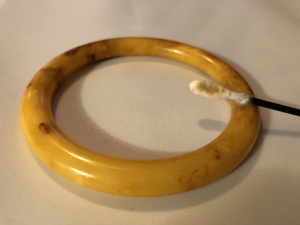 Vintage Bakelite Marbled Butterscotch Bracelet Simichrome Tested