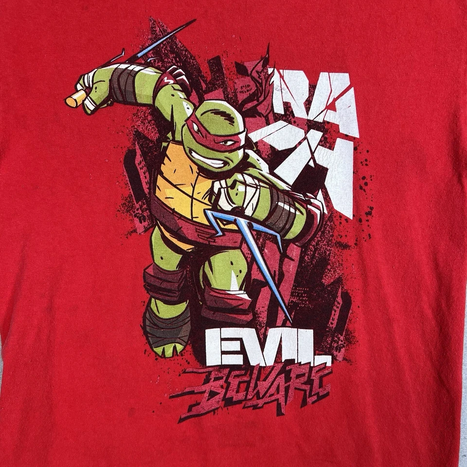Nickelodeon  Teenage Mutant Ninja Turtles T Shirt Youth Small Red Cartoon - Image 4 of 4