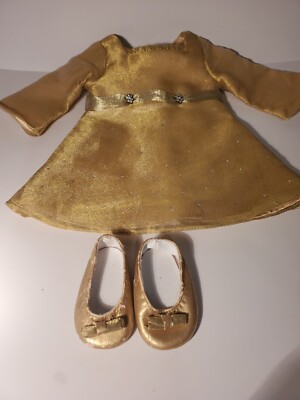 American Girl Doll Rare Shimmery Gold Dress - Retired 2004 | eBay