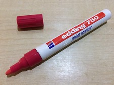 Red Paint Marker Pen 2-4mm Bullet Tip edding 750 Waterproof Opaque Gloss 400°C