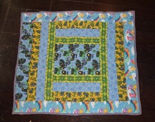 Handmade Reversible Quilt Blanket Baby/Toddler Crib w/John Deere Tractors 36"x41