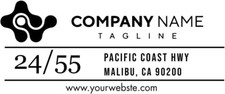 Custom Self-Inking Stamp with Company Name, Address, Logo, Tagline, Website -