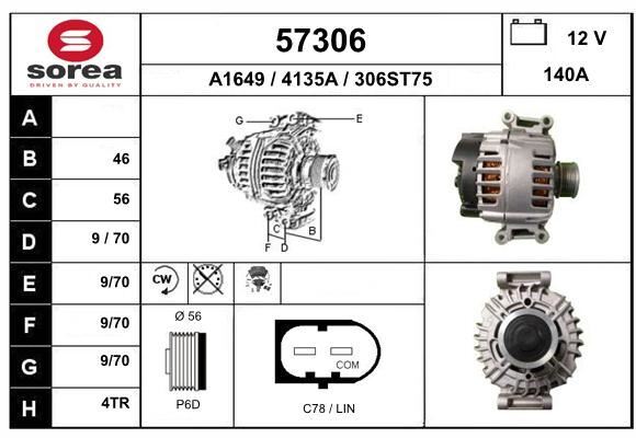 Alternateur pour Audi TT Roadster 1.8 et 2.0 TFSI Quattro de 140A