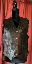 Women’s Motorcycle Vest. Genuine Buffalo Leather. Size M. Pockets. Very Nice