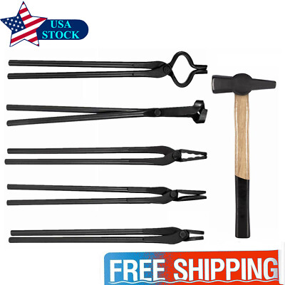 Knife Making Tongs Bladesmith Tong Set & Blacksmiths' Hammer 1.0 kg Forge Tools