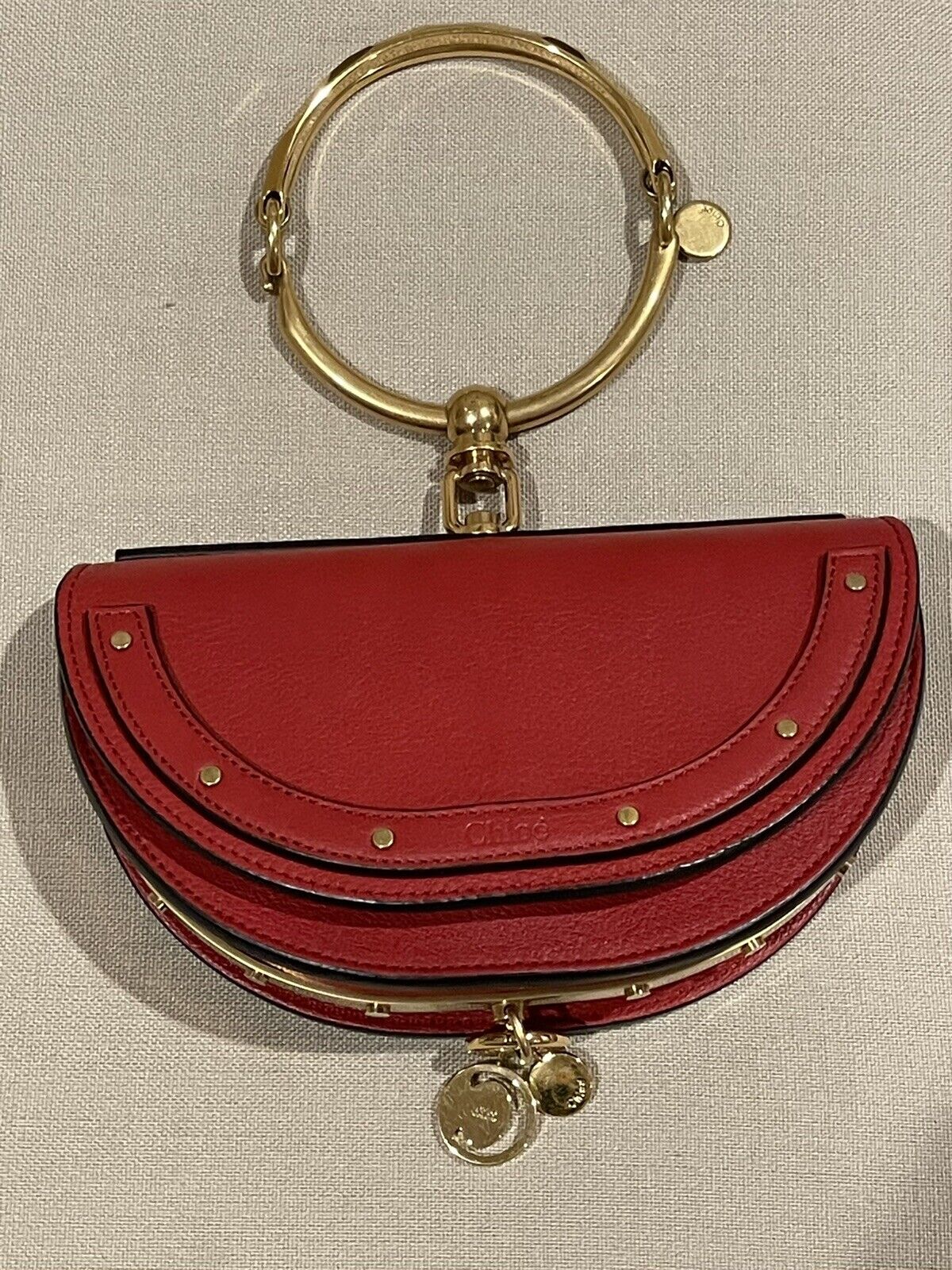 Chloe Calfskin Suede Nile Medium Bracelet Bag (SHF-23783) – LuxeDH