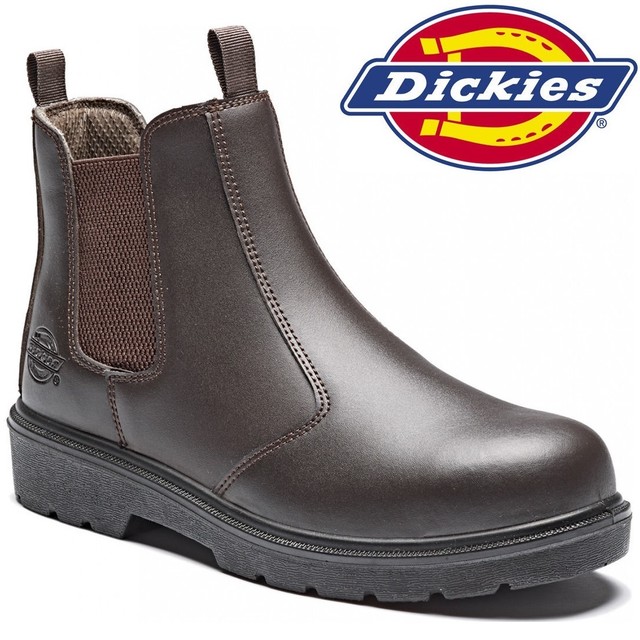 MENS DICKIES LIGHTWEIGHT DEALER CHELSEA STEEL TOE CAP SAFETY WORK BOOTS