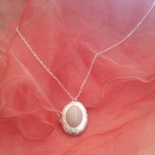 Medaglione vintage antico argentato medaglione argento portafoto antico collana