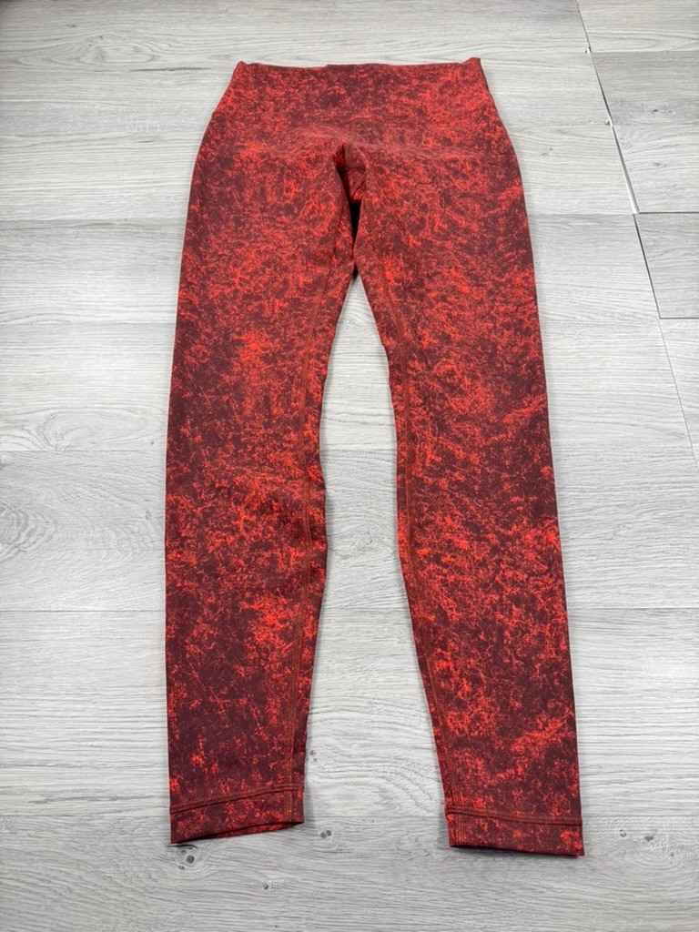 Lululemon Pants Womens 8 Red Camo Wunder Under High Rise Leggings Yoga Gym