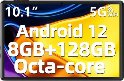 SGIN Tablet 10,1 Zoll Android 12 8GB RAM 128GB ROM TF Expand FHD 2.4G/5G Wi-Fi